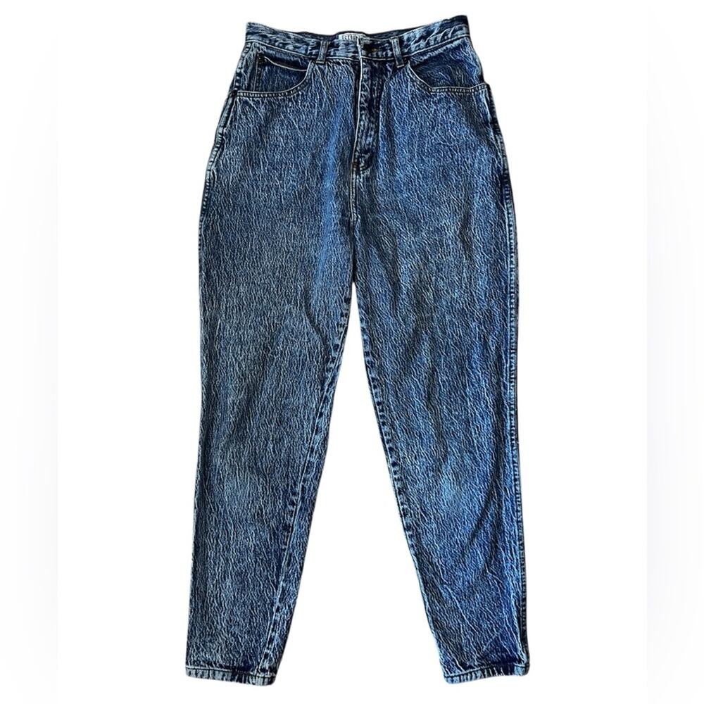 Vtg 80s Stefano acid wash jeans 12 High Rise Straight Leg Mom jean Tapered - Picture 3 of 11